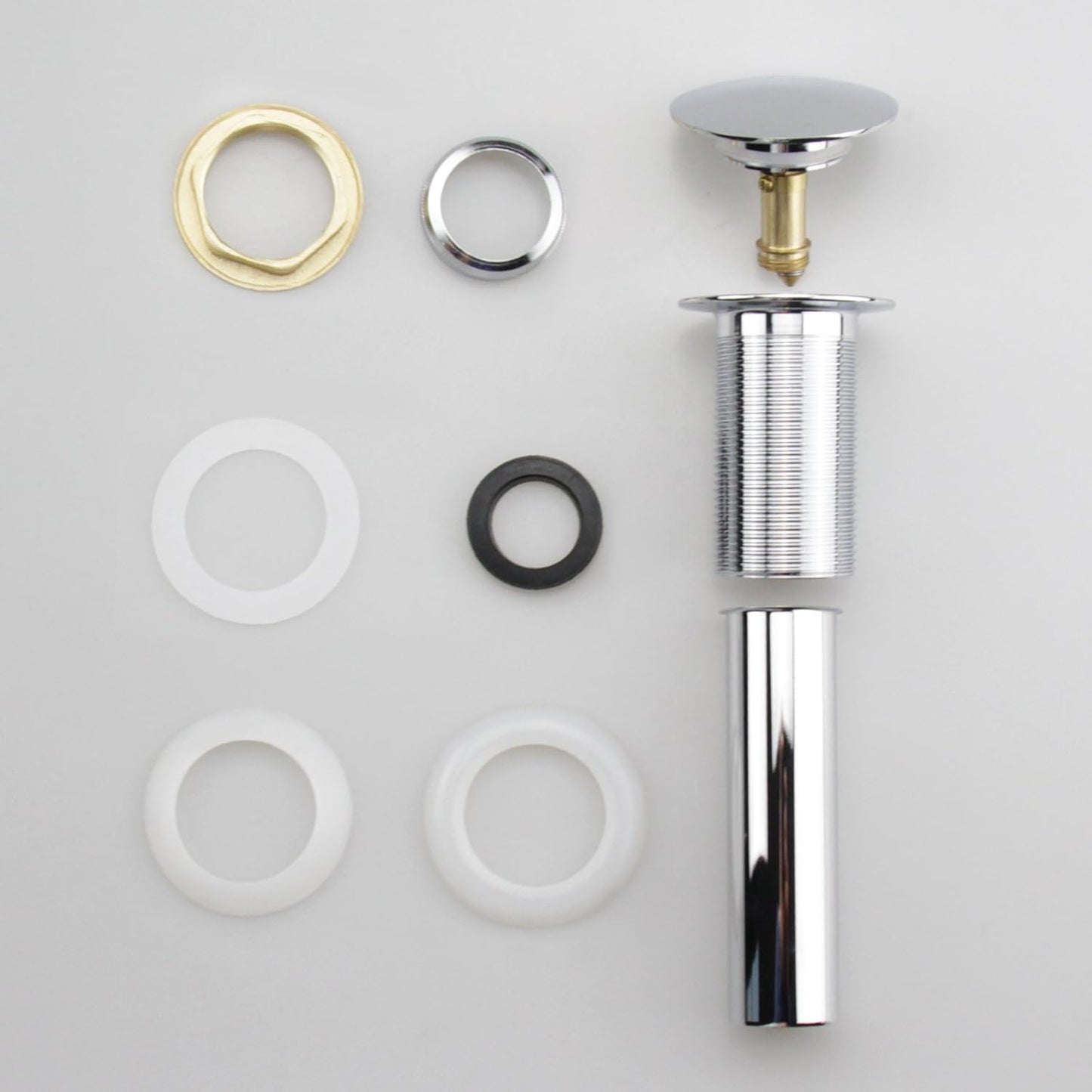 Pop Up Sink Drain Without Overflow, Bathroom Faucet Vessel Vanity Sink Drain Stopper, Polished Chrome