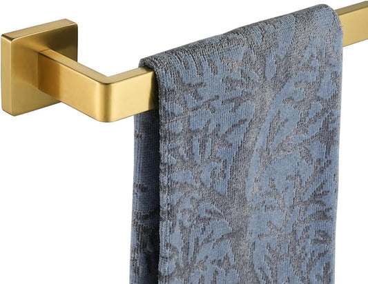 JQK Gold Towel Bar, Rounded Edges 32.41 Inch Towel Rack, 304 Stainless Steel Bathroom Wall Mount, Useable Length 30 Inch, TB250L30-BG
