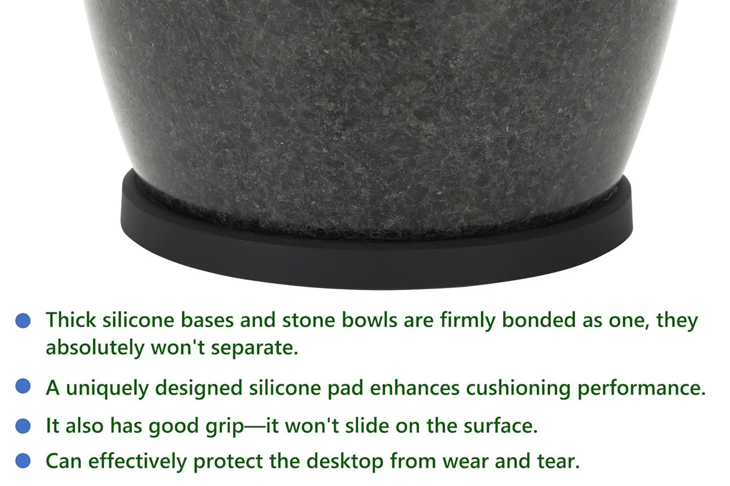 Mortar and Pestle Set Carved from Natural Granite - Heavy Duty, 2 Cup