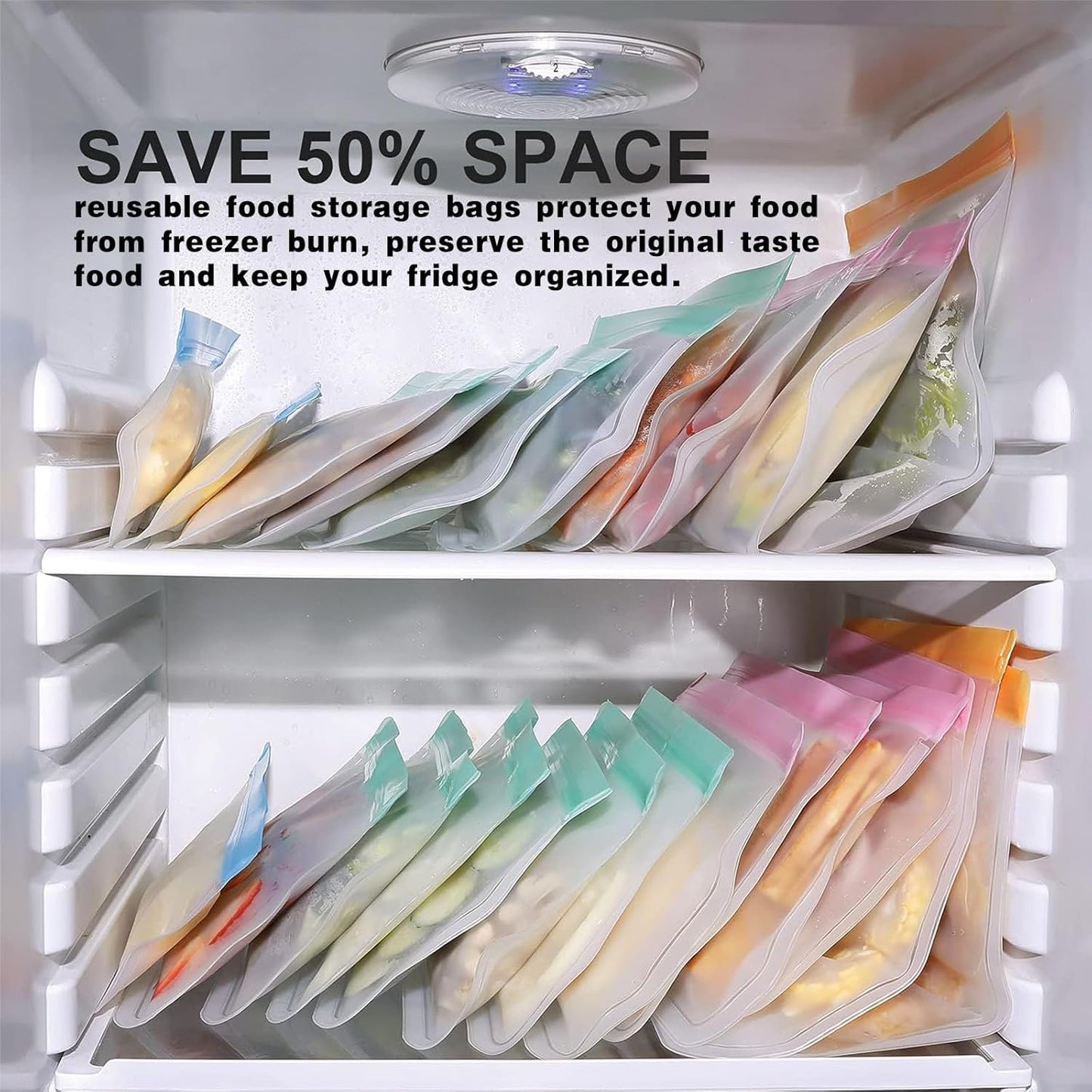 10 Pack Reusable Silicone Bags Dishwasher Safe, BPA Free Reusable Food Storage Bags for Candy, Snack, Cereal, Travel Items, Home Organization