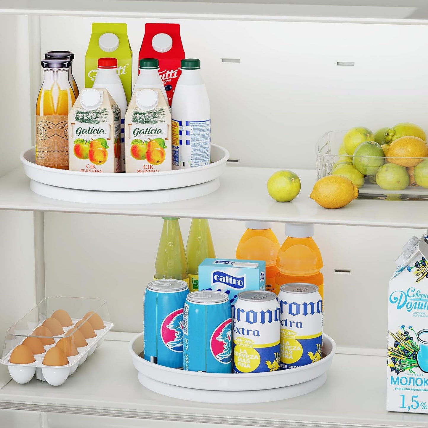 LAMU 1 Pack Lazy Susan Organizer, 10'' Lazy Susan Turntable for Cabinet, Table Top, Pantry, Refrigerator, Kitchen, Rustic Brown