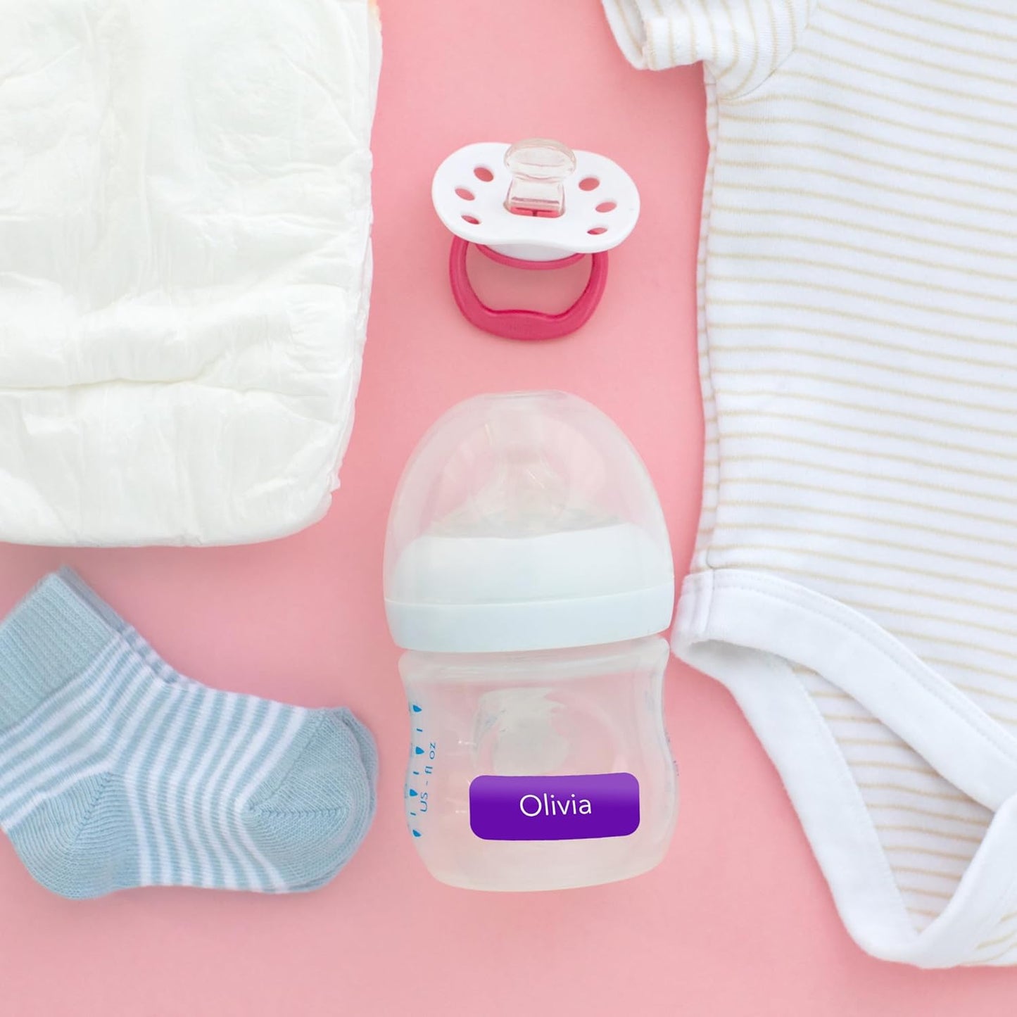 Personalized Labels (45 Labels) (1.6" 0.6") Medium Custom Name Stickers - Waterproof for Kids, Toddlers and Parents