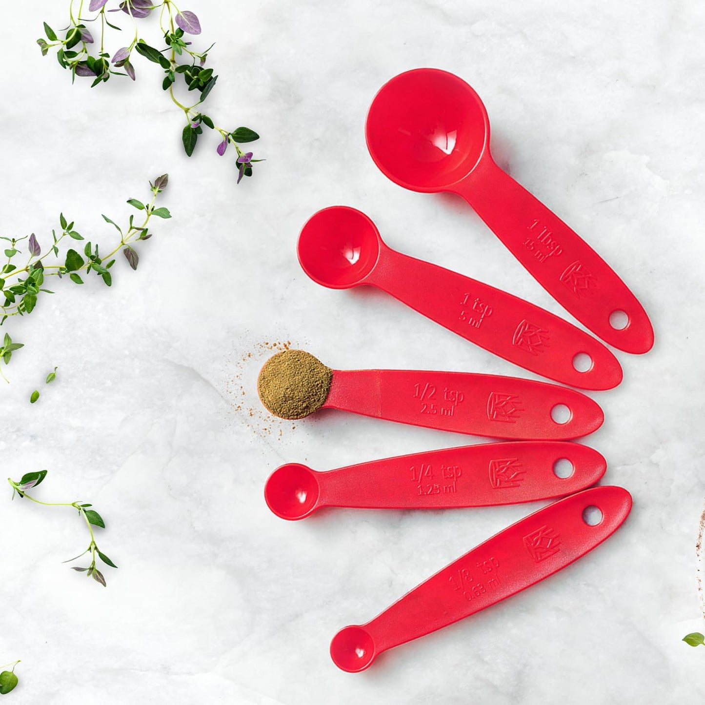 King Arthur Baking Company Lightweight Measuring Spoons, BPA-Free, PFAS-Free, 5-Piece Set