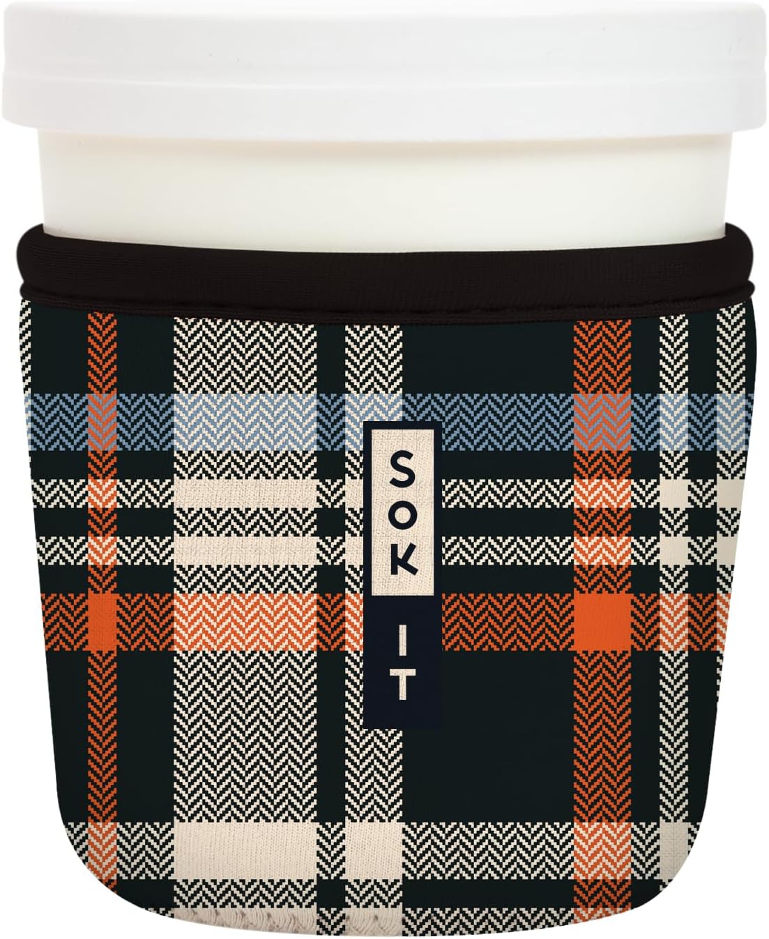 Sok It IceCreamSok Insulated Neoprene Cover (Fall Flannel, Tapered Ice Cream Pints)