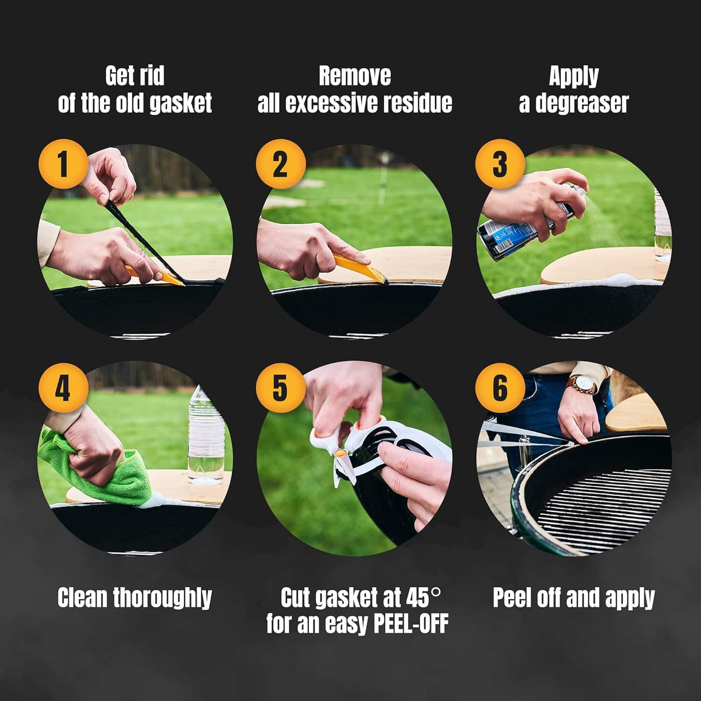 Smoker Gasket – 0.6’’ Wide 0.2’’ Thick High Temp Seal Grill Gasket – 17 FT Long Self Stick Black Nomex Tape Gaskets for Smokers and BBQ Lid – Heat Seal Material Replacement