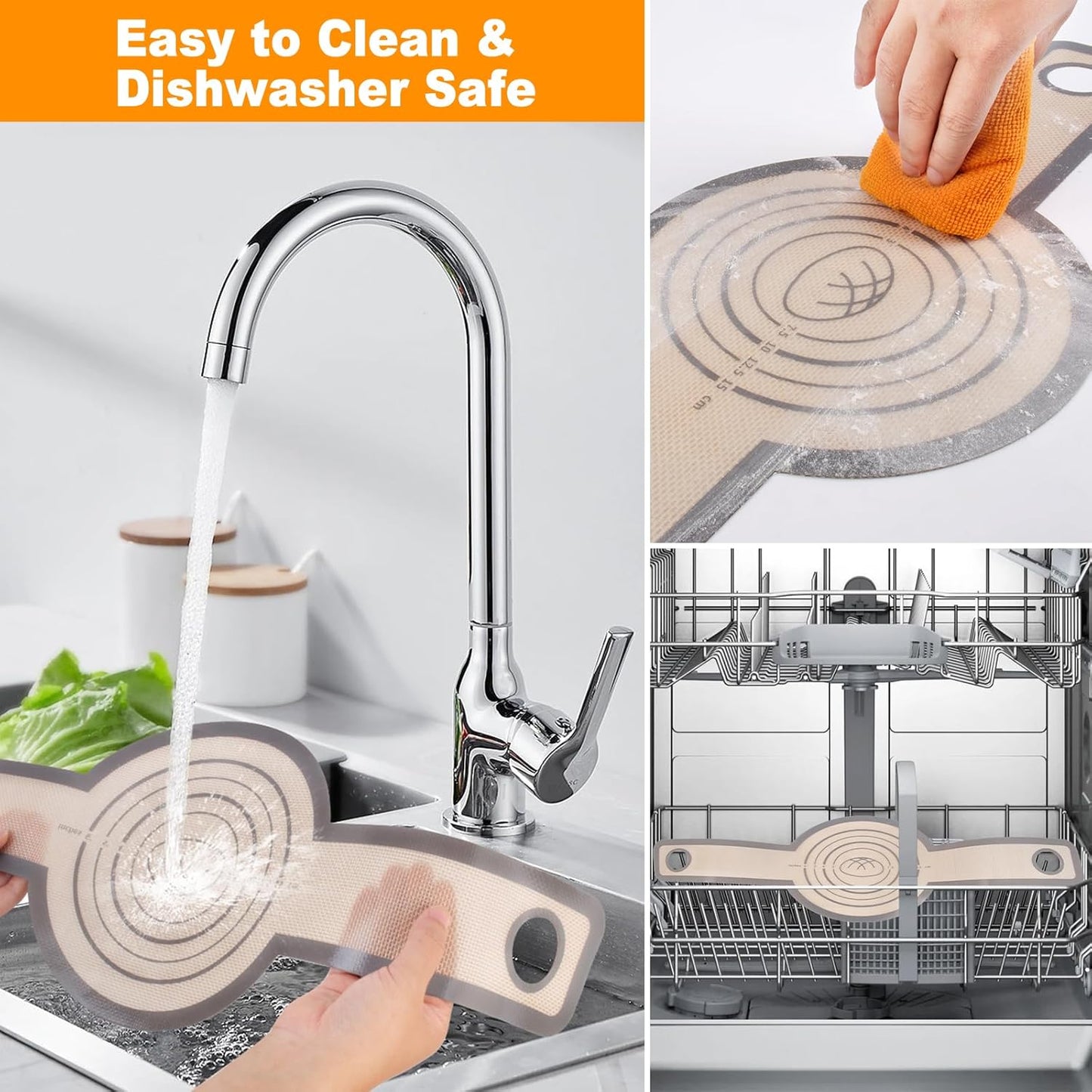 Philorn Silicone Bread Sling for Dutch Oven 2 Pcs, Reusable Silicone Bread Baking Mat With Extra Long Handles Non-Stick & Easy to Clean for Transfer Sourdough, Round