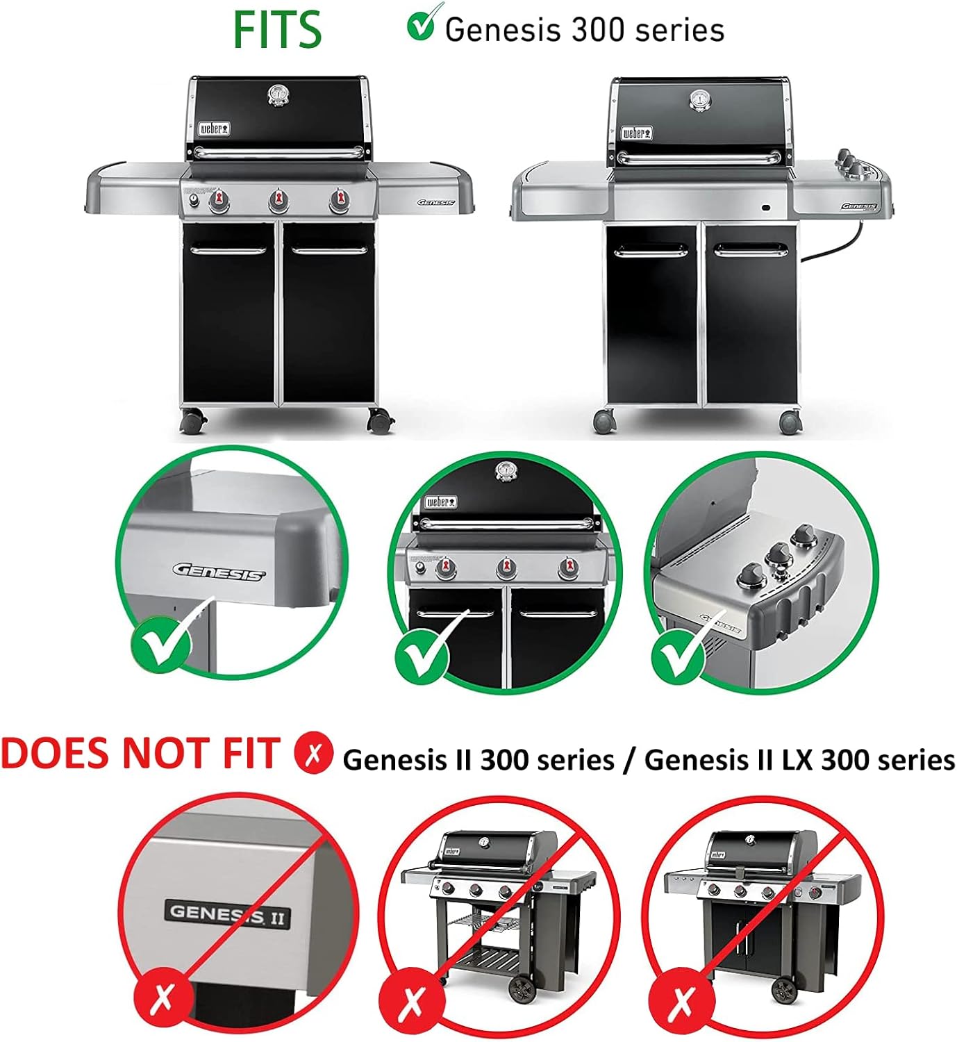 19.5" Cooking Grates for Weber Genesis 300 Series, Genesis E310 E320 E330 S310 S320 S330, 304 Stainless Steel Grill Grate Replacement Parts for Weber 7528 & 7524