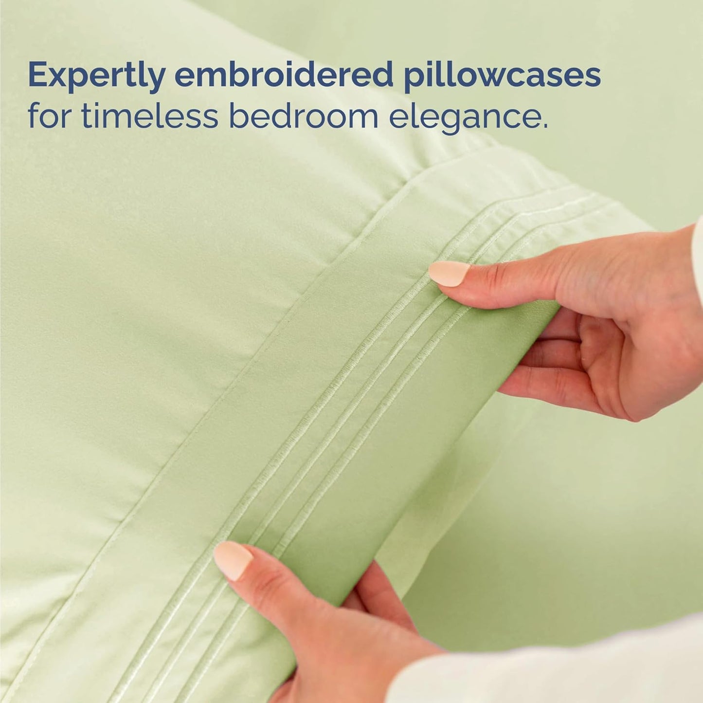 Twin Size 3 Piece Sheet Set - Comfy Breathable & Cooling Bed Sheets Set - Hotel Luxury Bedding for Women, Men, Kids, Teens, Boys & Girls - Deep Pockets and Wrinkle Free - Oeko-Tex - Light Sage Green