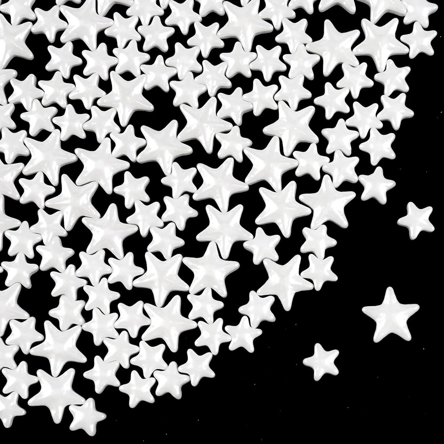 White Star Sprinkles for Cake Decorating, Edible Star Candy, 150g/5.29oz Mix Size, Baking Cake Decoration, Cupcake, Cookie, Holiday, Valentine's Day, Wedding Party, Christmas Supplies