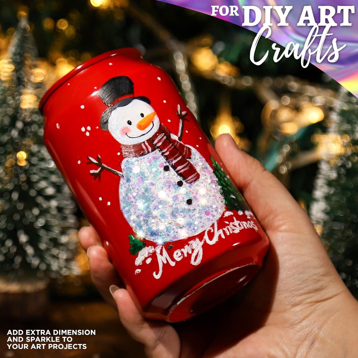 LEOBRO Glitter, 32 Colors Fine and Chunky Glitter for Crafts, Resin, Halloween Christmas Decors, Nail Body, Art Crafts