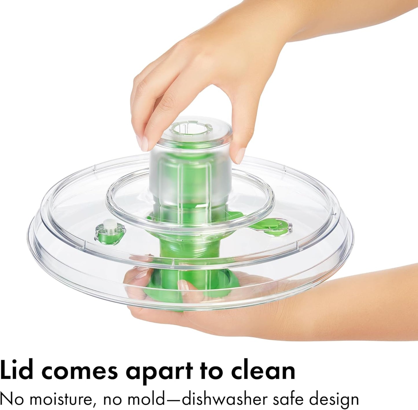 OXO Good Grips Salad Spinner - Large, Green Lettuce & Fruit Washer, BPA-Free, Easy One-Hand Pump
