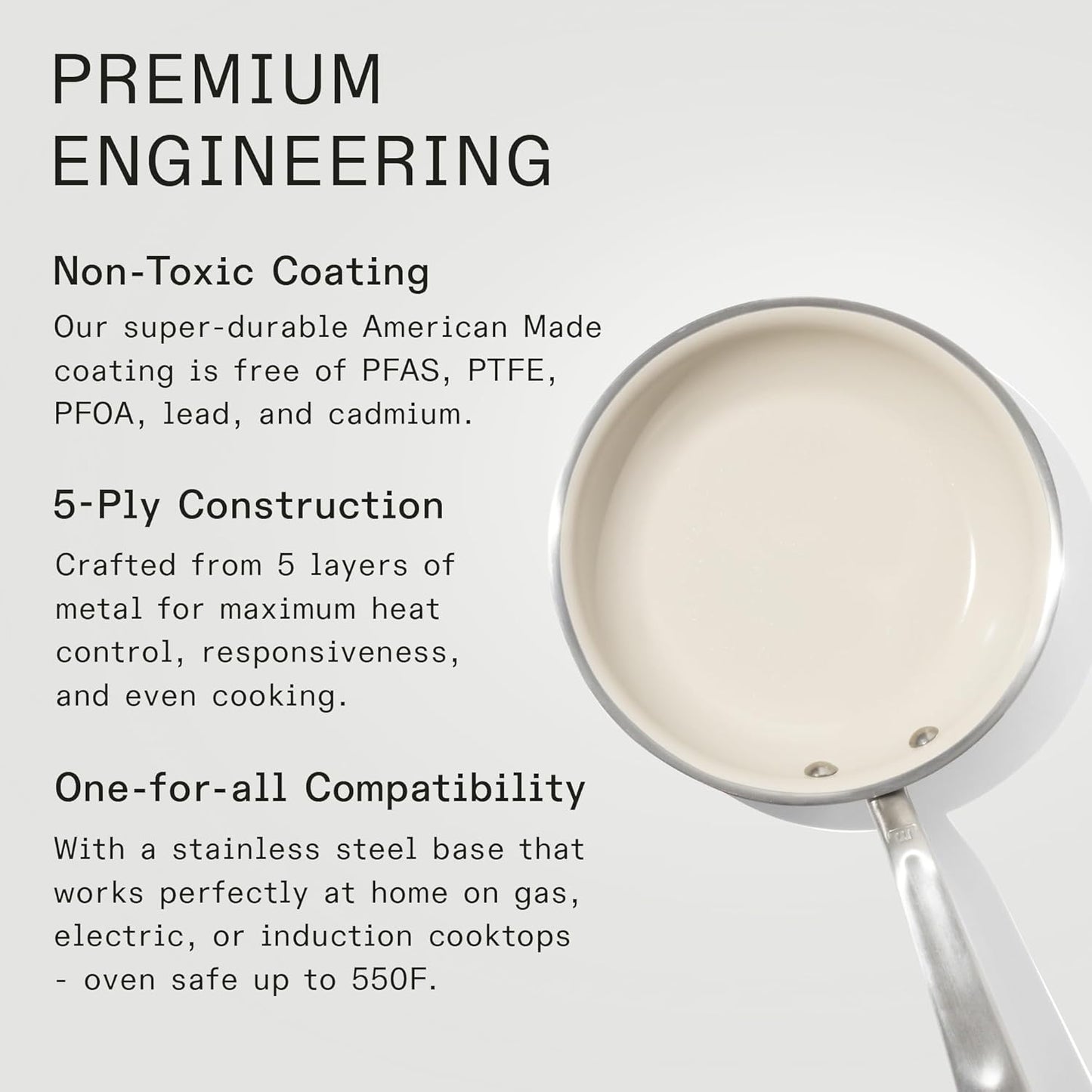 Made In Cookware - 8" Ceramic Non Stick Frying Pan (Stainless Handle) - 5-Ply Stainless Clad with Stay-Cool Handle - Professional Cookware - Induction Compatible