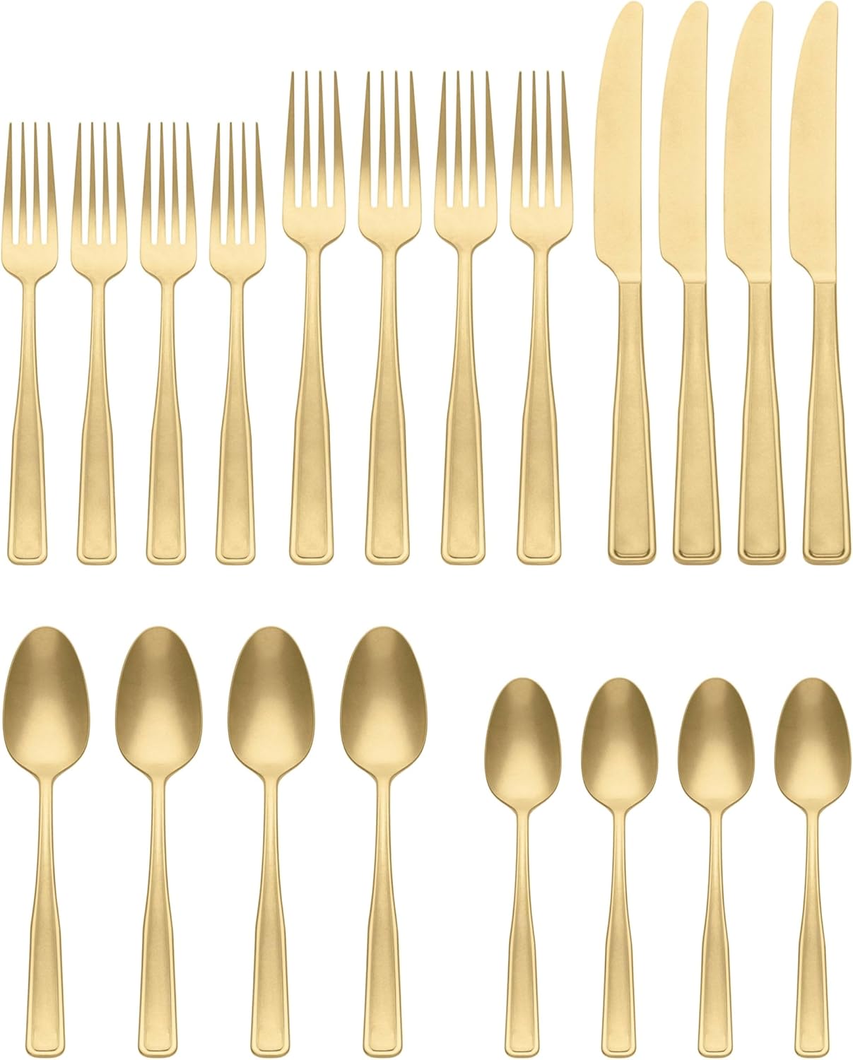 Oneida 896759 Reid Vintage Champagne Tumbled 20 Piece Flatware Set