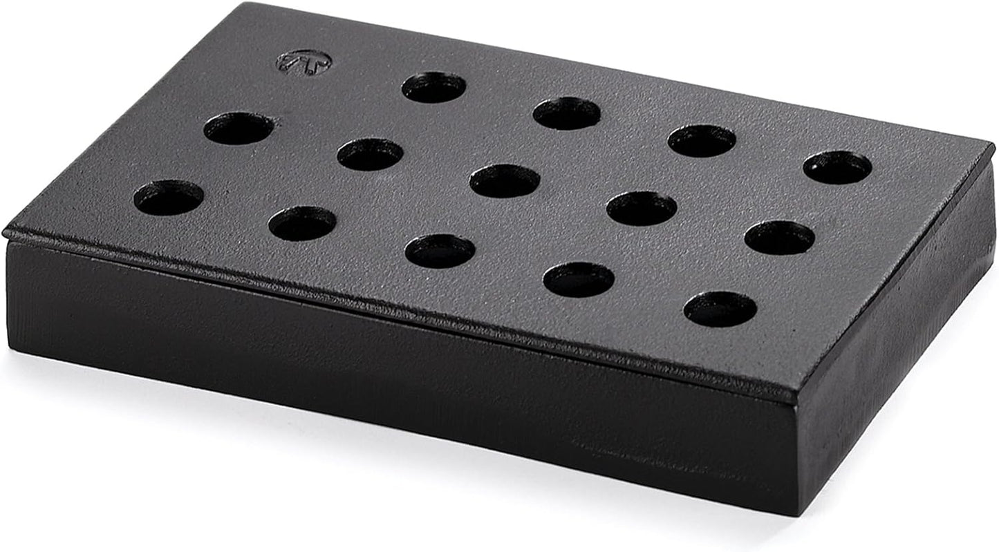 Outset Q177 Smoker Gas Grill, 5.25" x 8.25" x 1.25", Wood Chip Smoking Box: Cast Iron