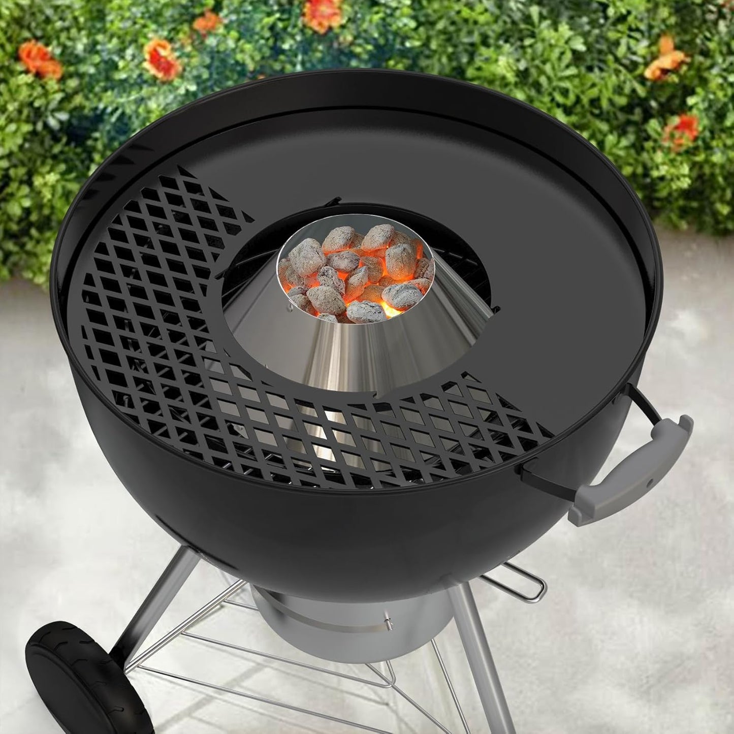 Onlyfire BBQ Griddle and Grate Combo Kit for Weber 26 inch Kettle Charcoal Grills
