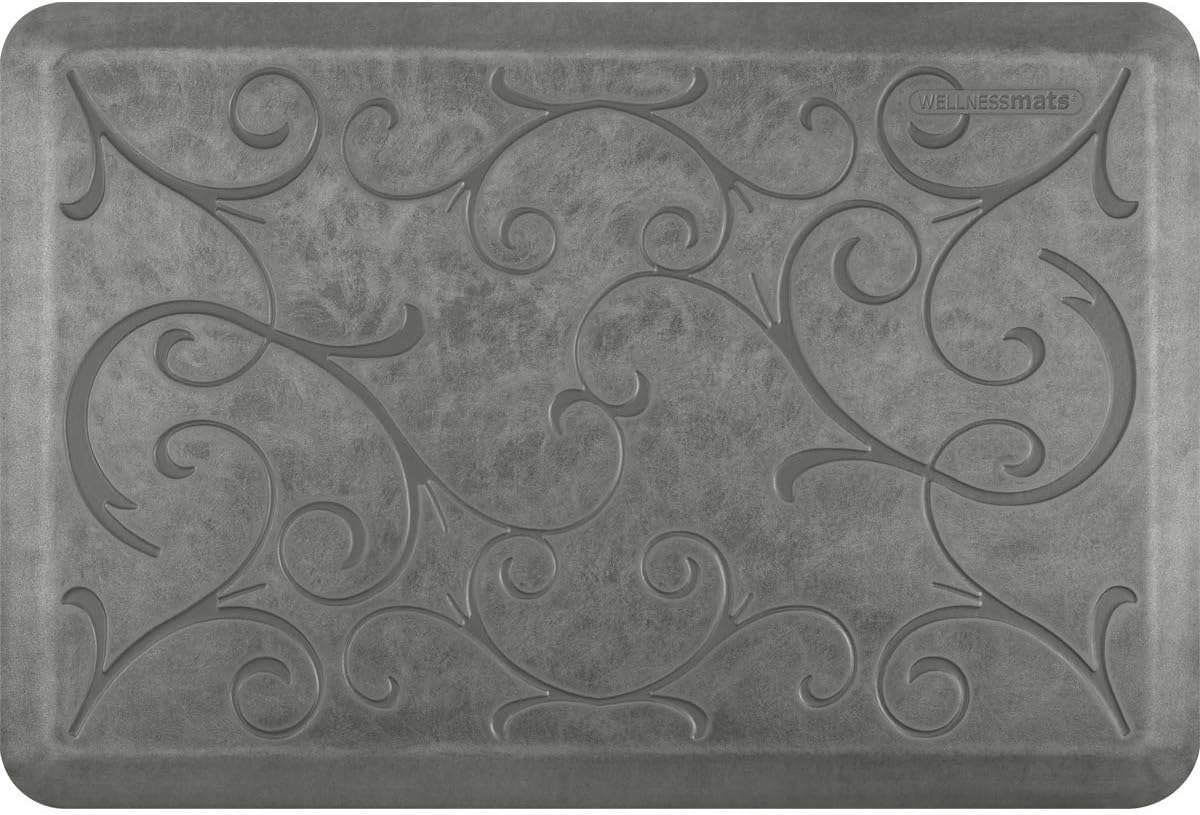 WellnessMats Bella Collection Anti-Fatigue Floor Mat, Polyurethane – Ergonomic Support Pad for Home, Kitchen, Garage, Office Standing Desk – Water Resistant - Made in USA