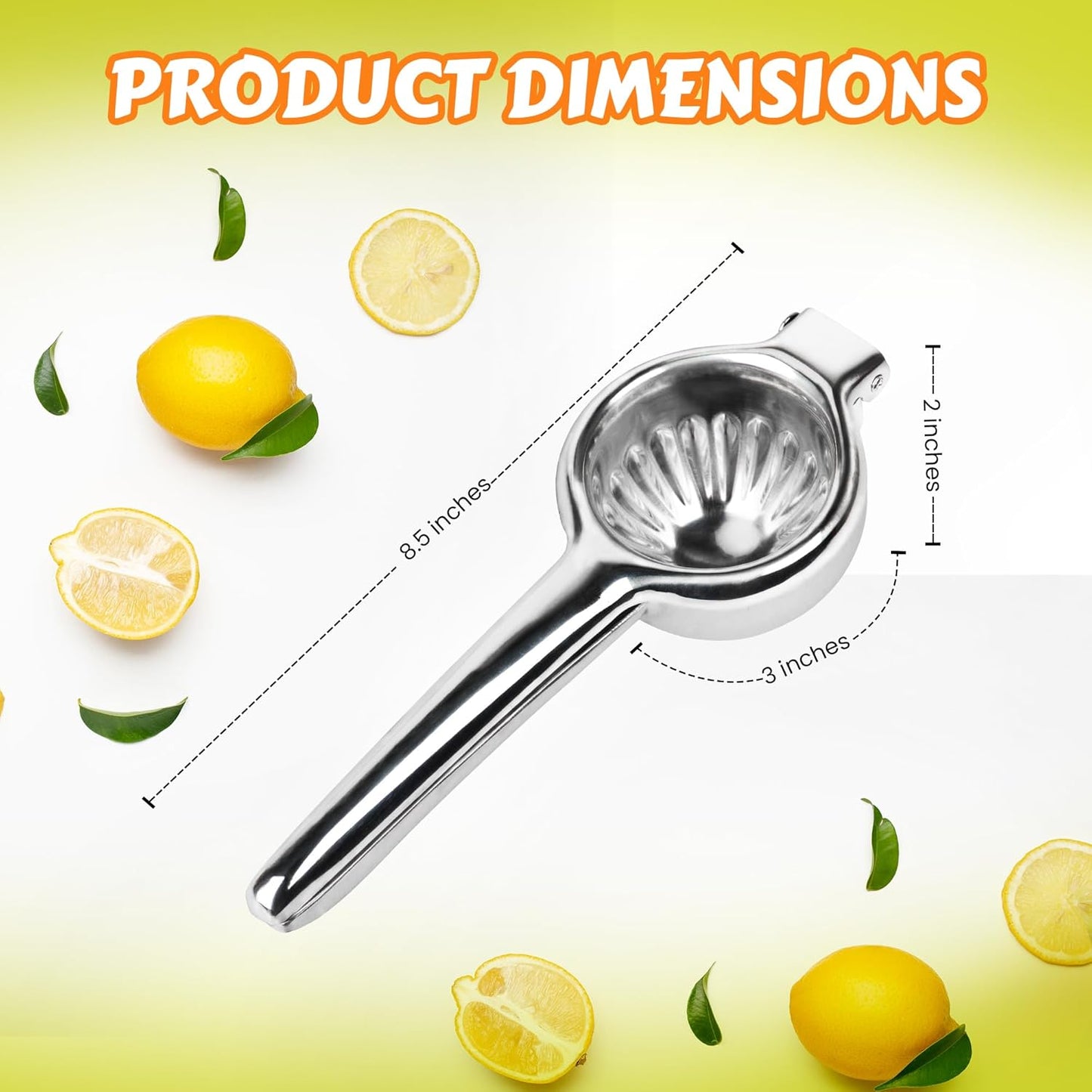 Stainless Steel Lemon Squeezer | Heavy Duty Handheld Juicer with Large Bowl | Premium Manual Citrus Press | Stainless Steel Lemon Lime Squeezer & Juicer Hand Press | Rust-Resistant, Dishwasher Safe