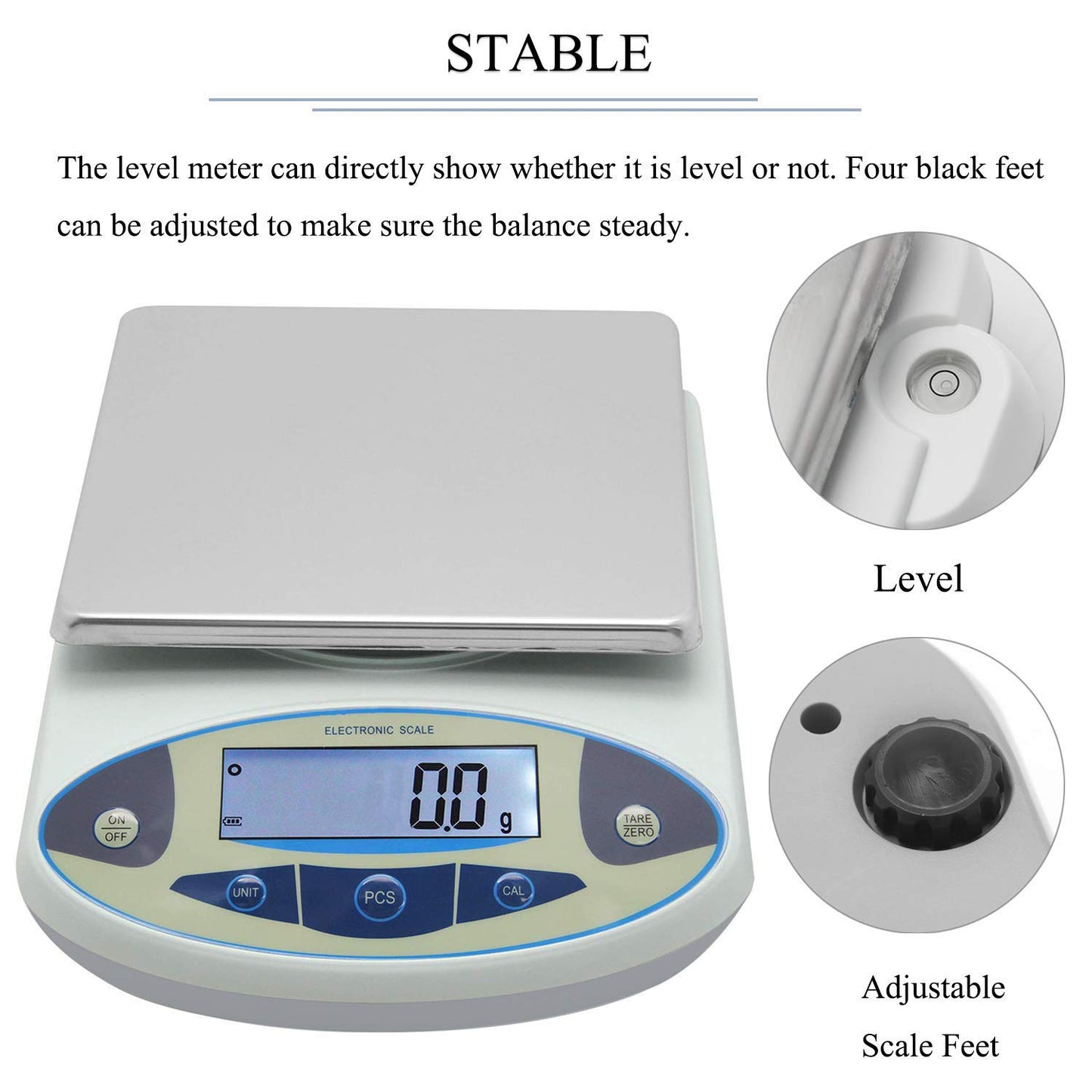 CGOLDENWALL Lab Scale 30kgx0.1g Digital Precision Scale Electronic Balance Laboratory Weighing Industrial Scale Kitchen Counting Scale Scientific Scale Calibrated 110V (30kg, 0.1g)