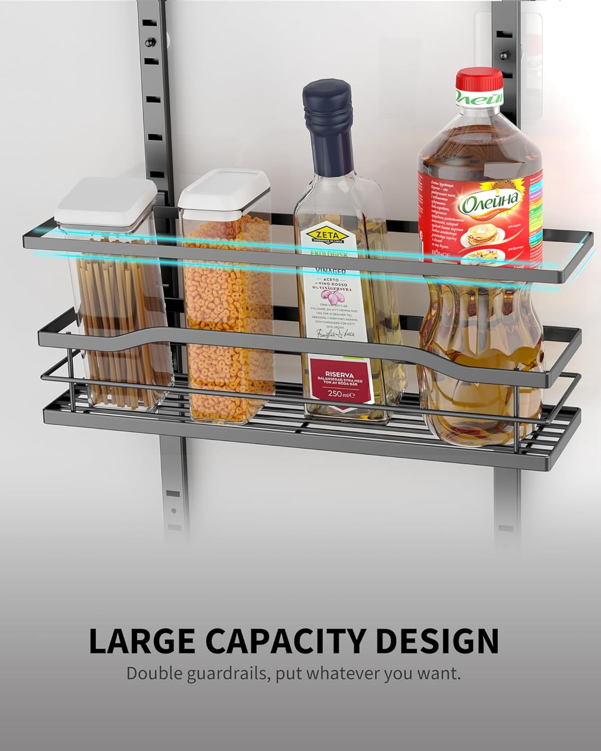 Moforoco 6-Tier Over The Door Pantry Organizer, Pantry Organization and Storage, Black Hanging Basket Cabinet Door Wall Spice Rack Shelves, Home & Kitchen Laundry Room Bathroom Essentials accessories
