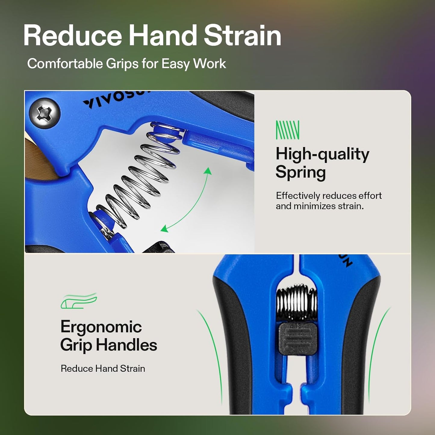 VIVOSUN 2-Pack Curved Gardening Scissors 6.5 Inch Hand Pruner Shear with Titanium Coated Precision Blades (Curved Blades)