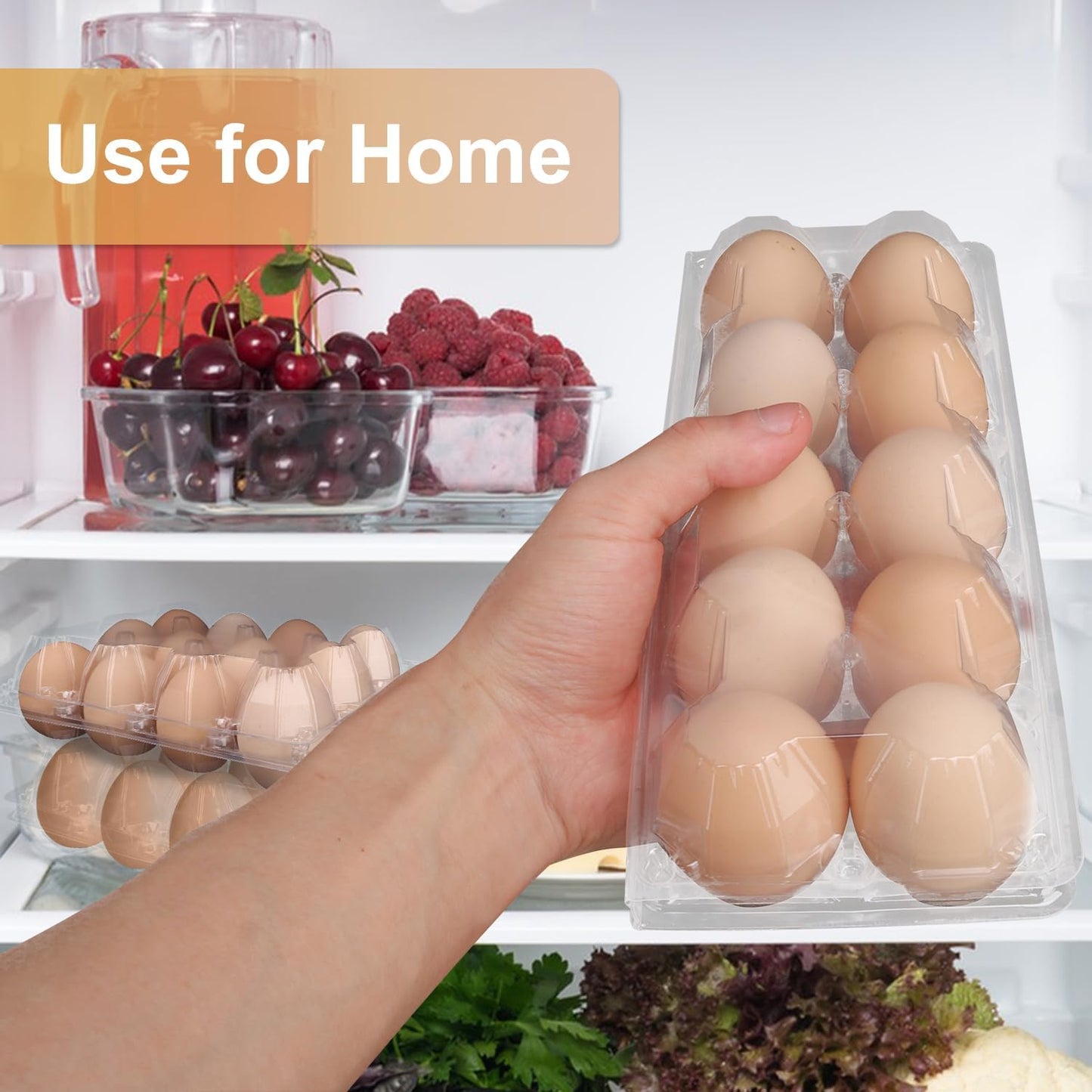 98 Pack Bulk Egg Cartons, Clear Plastic Chicken Egg Holders, Egg Tray Carton Holder for Home & Kitchen, Farm & Market Use, An Eco-Friendly Egg Storage Solution, 10 Grids(Medium Size)