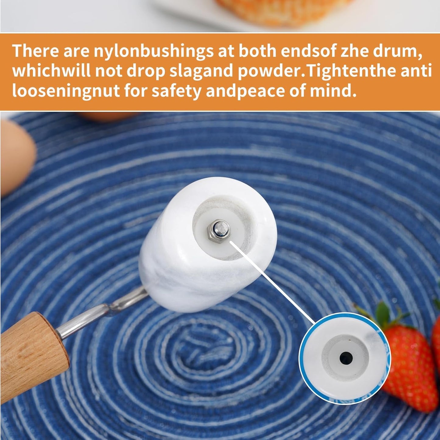 Tianman Small Marble Rolling Pin Pizza Roller, Marble Pastry Roller Non-Stick T-Type, For Cake Baking Tortilla Fudge Pizza Cookies and Other Kitchen Baking Cooking (Type 3 White).