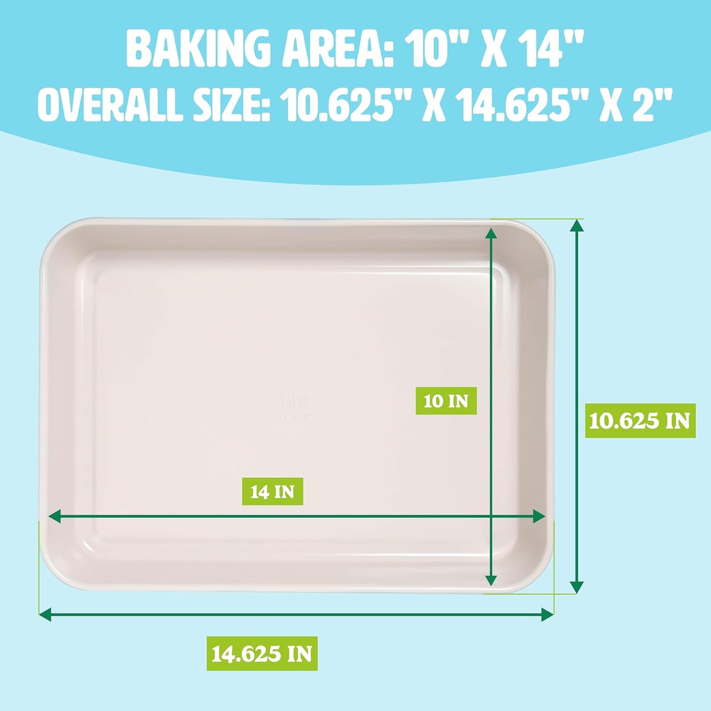 Tasty Clean Ceramic 14-Inch x 10-Inch Roasting Pan, Durable Aluminized Steel for Professional Results, Clean Ceramic Nonstick Coating, Oven Safe to 425°F, Dishwasher Safe, Aqua