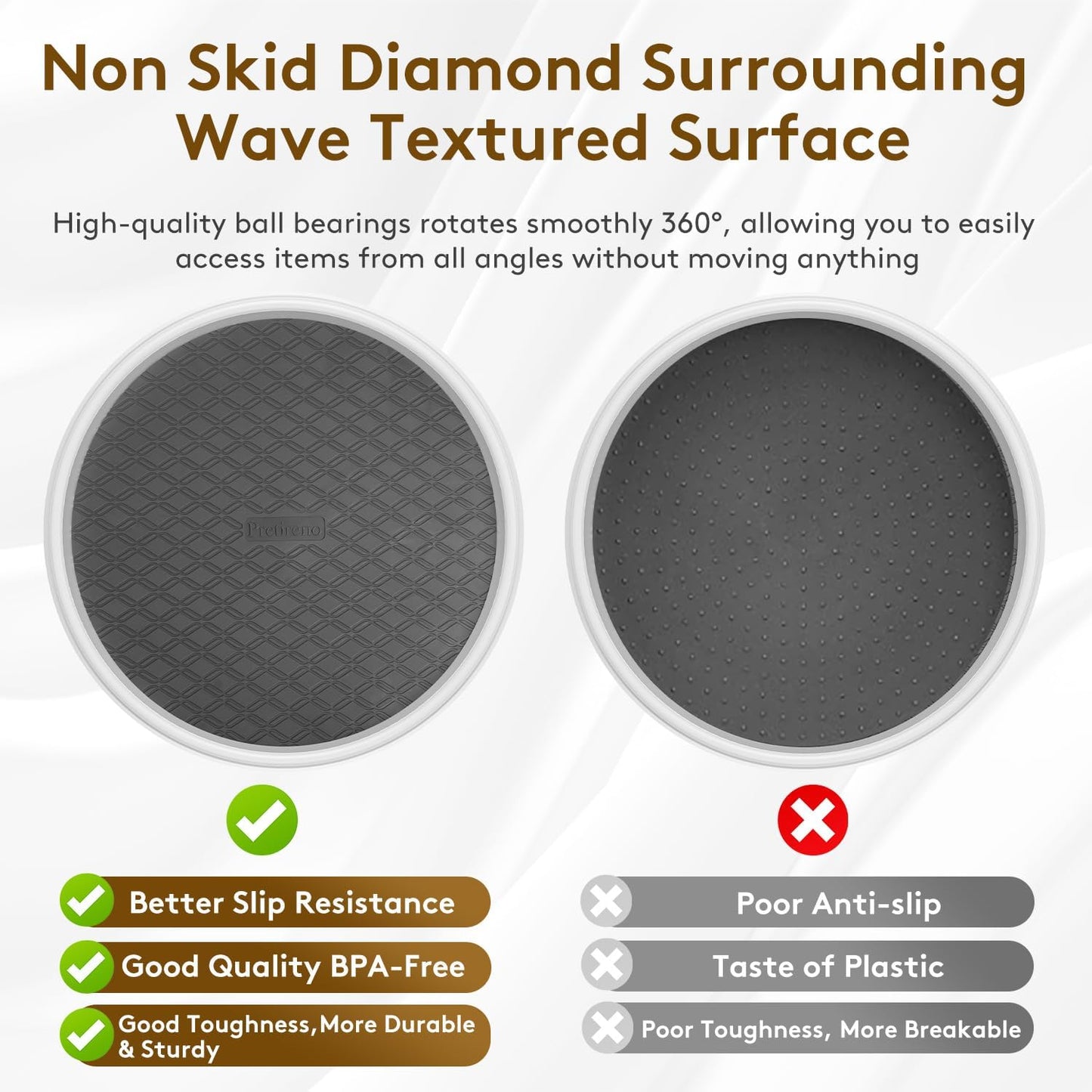 Lazy Susan Turntable Organization for Kitchen Storage, Cabinet Organizer for Pantry,Countertop,Vanity,Table 10 Inch,Rotating Tray Organizing Spice Rack,Fridge,Bathroom,Makeup,Non-Skid