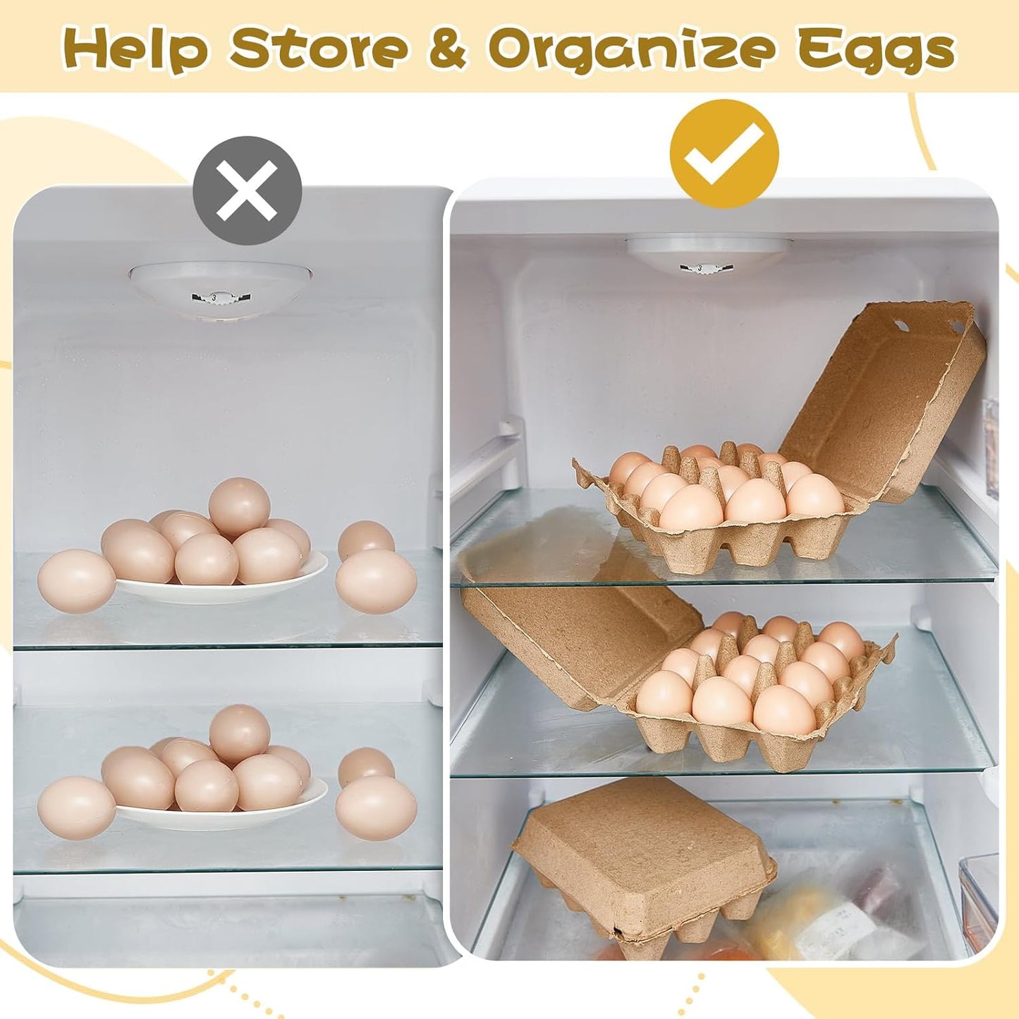 Rtteri 200 Pieces Paper Pulp Egg Cartons 3x4 Style Vintage Blank Egg Cartons for Fresh Duck Quail Storage Kitchen Family Farmhouse