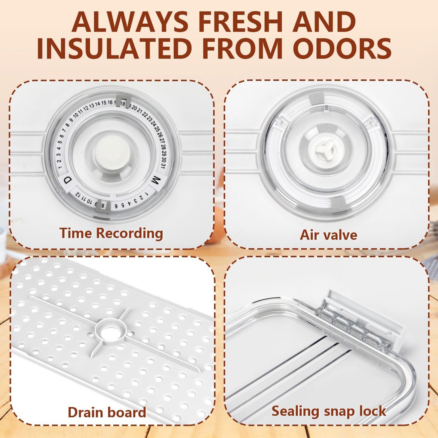 Airtight Clear Bread Box - SHTALHST Plastic Storage for Kitchen Countertop, Fresh Homemade Bread Keeper