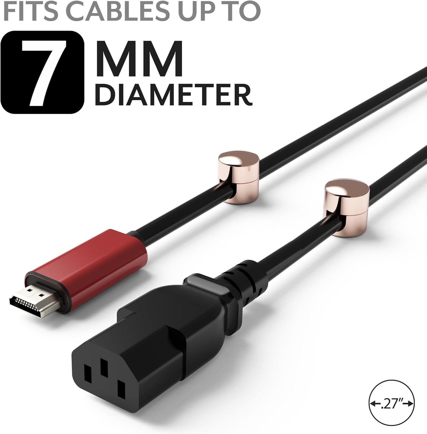 Cable Anchors for Desk Organization | Premium Aluminum Cord Organizers | Charger + Cable Management Clips for Home & Office | Stylish, Sturdy, & Functional | (3 Pack) (Copper)