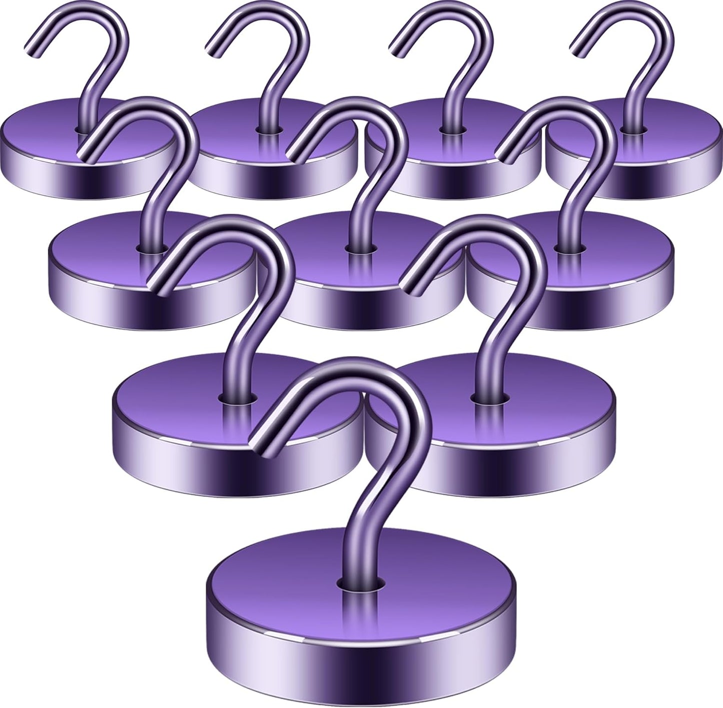 Neosmuk Magnetic Hooks, Cruise Ship Essentials, 100lb+ Heavy Duty Magnetic Hooks for Cruise Cabins, Refrigerator, Grill, Hanging, and Travel | Extra Strong Must-Haves Magnet Hook,Purple