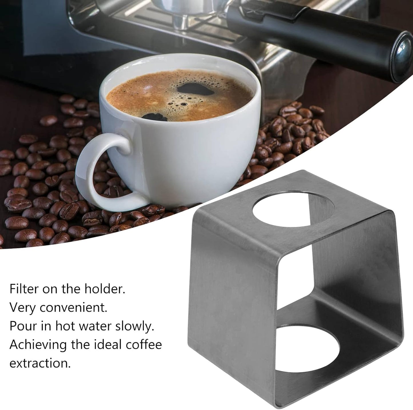 Coffee Dripper Stand, Coffee Filter Holder, Coffee Drip Rack Stainless Steel Lightweight Coffee Filter Cup Stand for Home Cafe Office(Black)