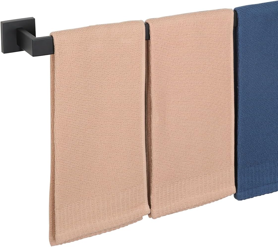 Alise Black Towel Bars,31.5 Inch Towel Holder Towel Racks for Bathroom and Lavatory,SUS304 Stainless Steel Hand Towel Hanger Rail Wall Mount,Useable Length 29.72 Inch Towel Bar, GYT080-B