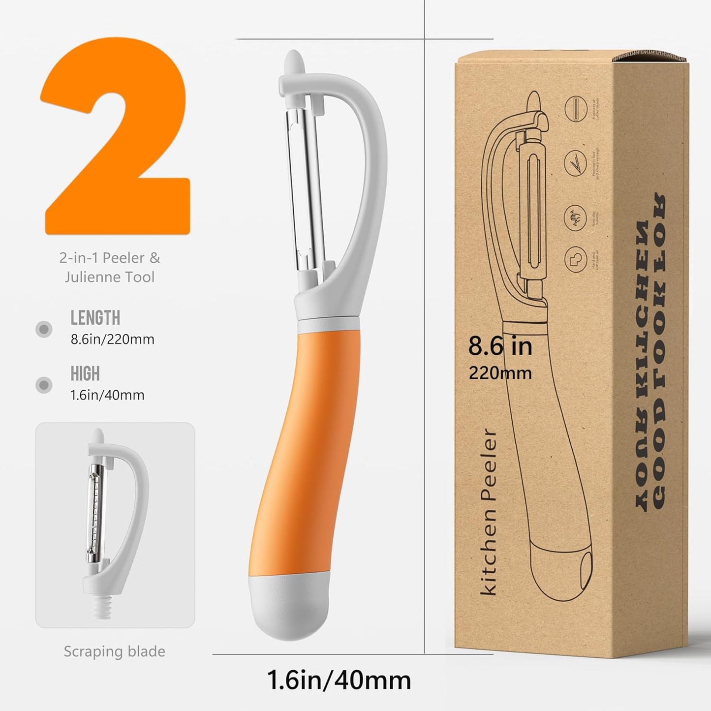 Li&Zhao Vegetable Peelers - Potato Peelers Fruit Peeler Veggie Peeler Carrot Peeler Apple Peeler Garlic Peeler kitchen tools Corn Peeler (2 Blades)