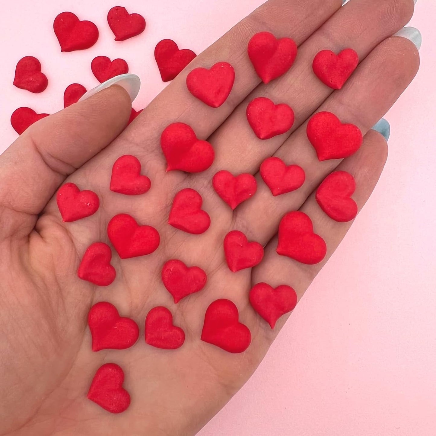 Red Icing Hearts – Edible Royal Icing Decorations for Cakes, Cupcakes, and Cookies by Simply Sucré (108 Hearts)