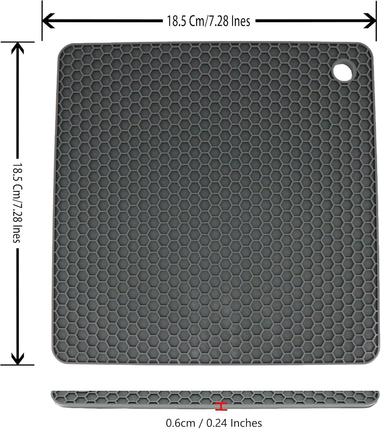 Silicone Pot Holders - Multi Use Trivets for Hot Dishes & Pans, Heat Resistant Mats for Countertop Set 4 Dark Gray