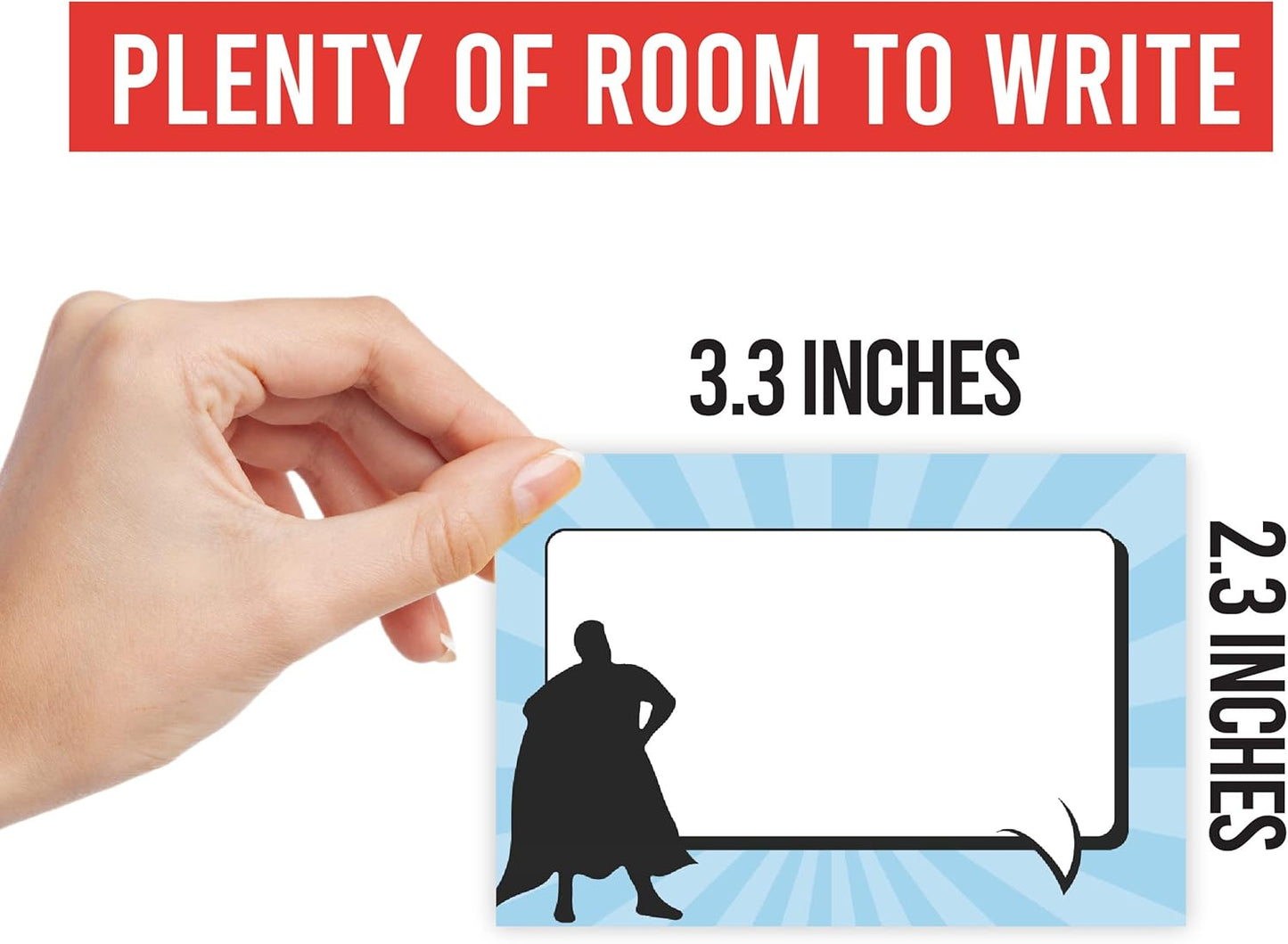 Name Tags Sticker - 56 Nametags for Classroom, Name Tag Stickers for Kids, Adhesive Classroom Labels for Teachers, Nametags Sticker for Clothes, Decorative Labels, Superhero Cubby Tags