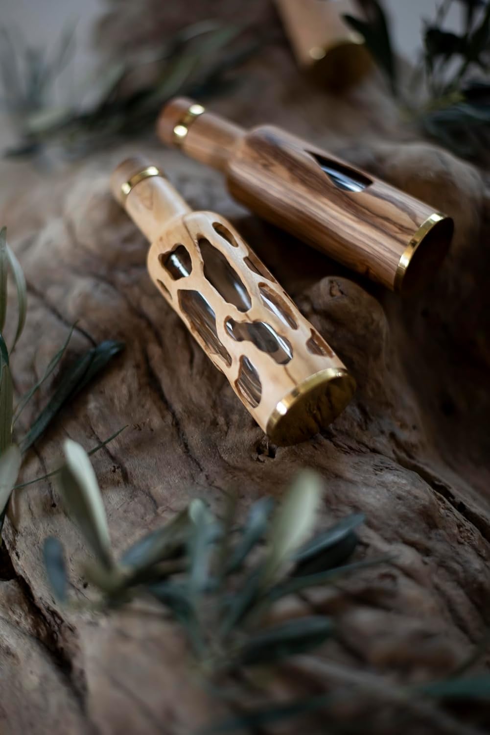 Olive wood bottle - Roots Design - 50ml