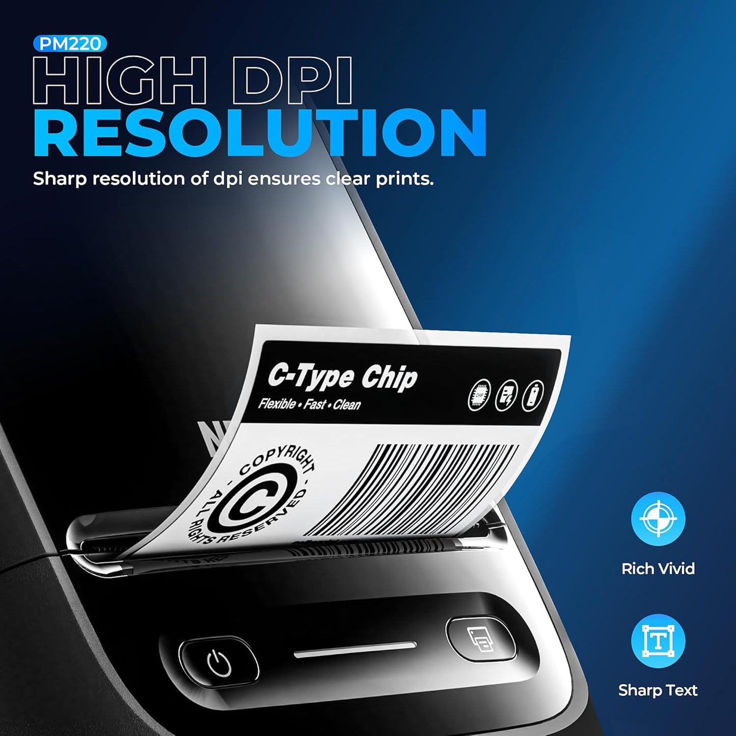 Nelko Label Maker Machine with Tape, PM220 Bluetooth Label Printer, Portable Thermal Printer for Small Business, Address, Logo, Clothing, Mailing, Sticker Printer for Phones & PC, 1 Count, Black