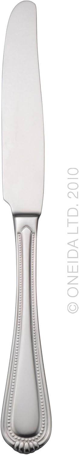 Oneida Silverware Set For 8, Countess 45-Piece Everyday Flatware Set with Serving Utensils, Service For 8, Bead Pearl, 18/0 Stainless Steel, Dishwasher Safe,Knives Spoons & Forks Set (Silver 45 Piece)