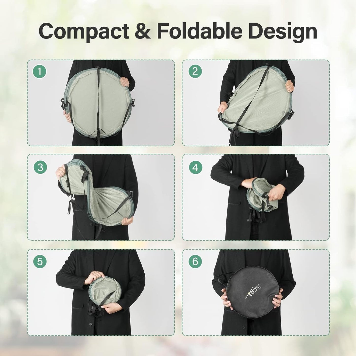 Simple Deluxe 4 Layer 24'' Herb Drying Rack with Hook, Detachable Design Hanging Dry Mesh Folding Basket Dryer for Clothes, Herbs