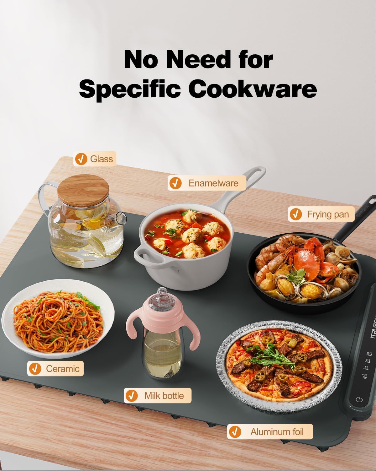 Food Warming Mat, iTRUSOU Electric Warming Tray Full Surface Heating to Keep Food Warm or Thawing, Versatile Food Warmer with 3 Temperature Setting for Parties Buffets Gatherings Holidays Daily Use