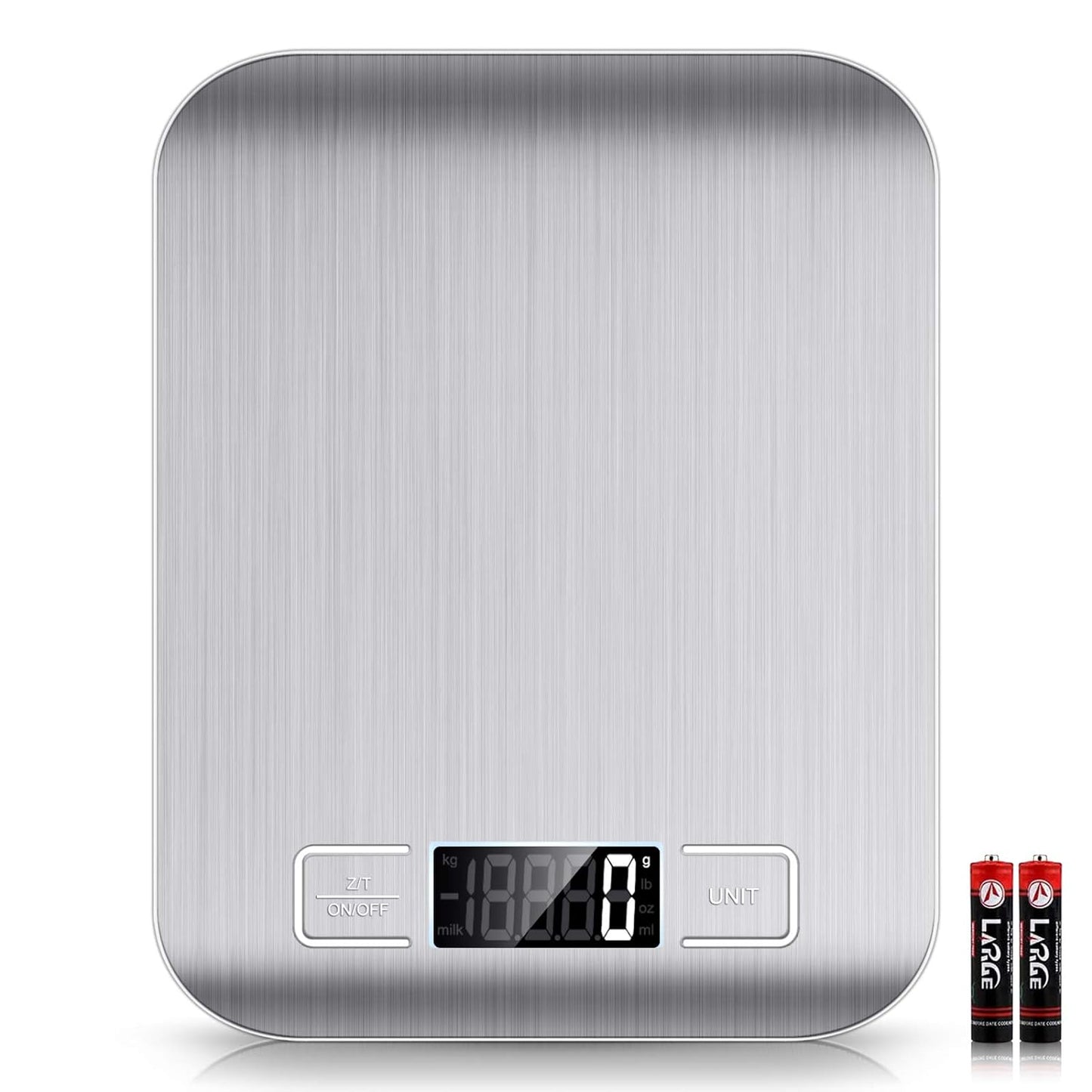 Mik-Nana Food Scale, 22lb Digital Kitchen Scale Weight Grams and Oz for Baking and Cooking, 1g/0.1oz Precise Graduation, Easy Clean Stainless Steel