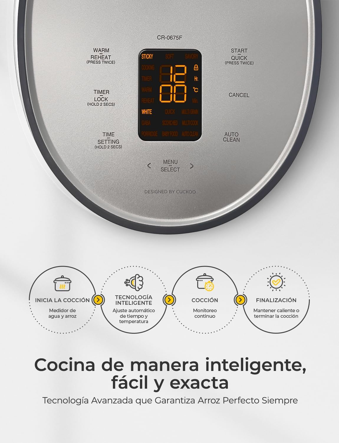 CUCKOO Rice Cooker 6 Cup Uncooked / 12 Cup Cooked, Modern Fuzzy Logic Rice Cooker Small with Delay Timer & Keep Warm Setting, Versatile Food Steamer for Cooking, Non-Stick Inner Pot, Gray (CR-0675FG)