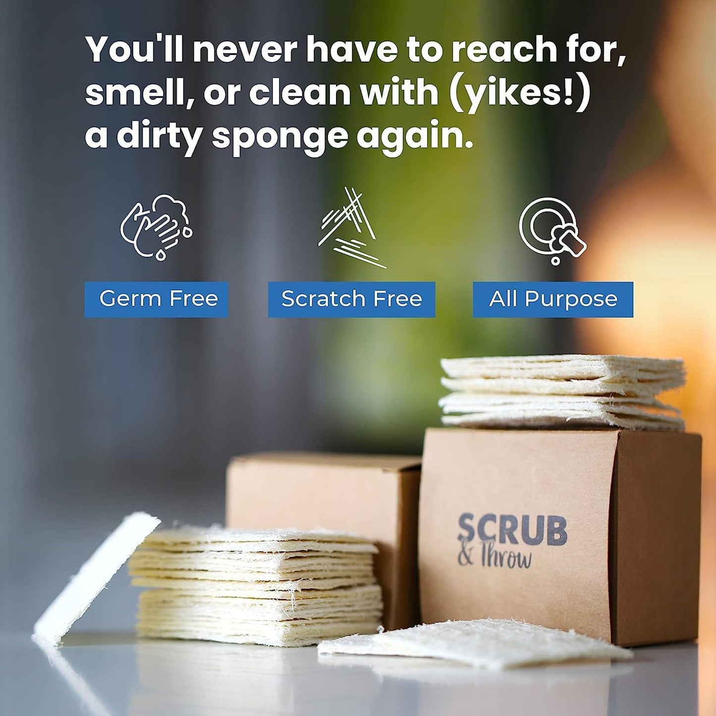 Scrub & Throw Scrub Sponges (30-Pack), Eco-Friendly, All-Purpose Household Natural Loofah Sponges, for Dishes, Cleaning, Biodegradable, Non-Scratch