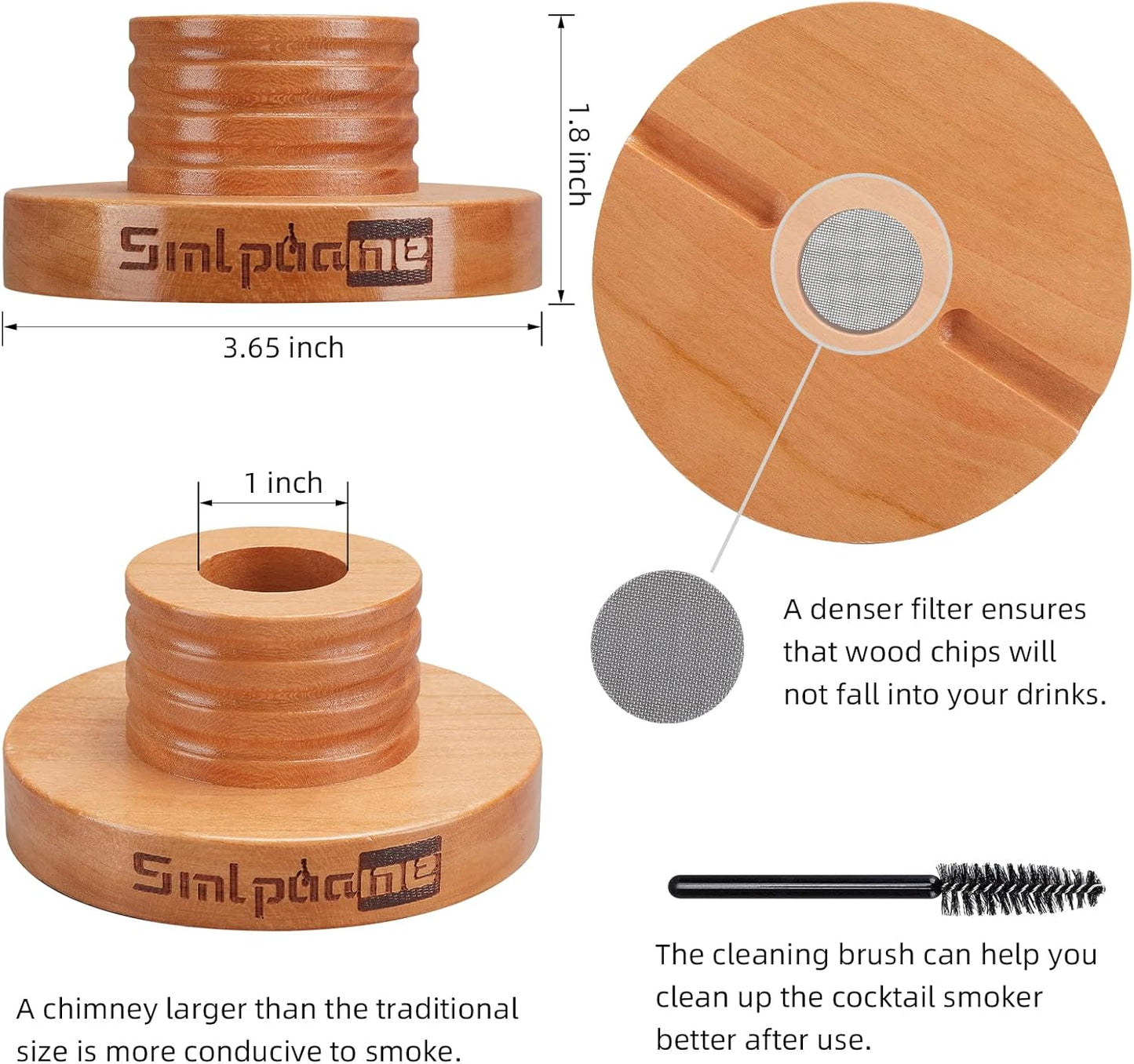 Cocktail Smoker Kit, Old Fashioned Smoker Kit for Bourbon Whiskey Drink, Smoker Infuser Kit with 4 Flavors Wood Chips, Birthday Father's Day Gifts for Husband, Men, Dad