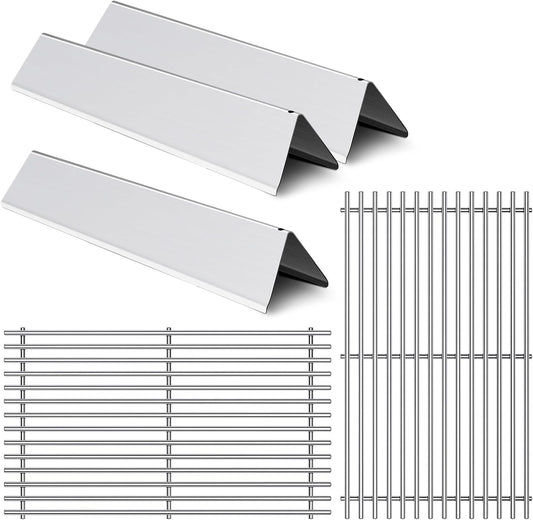17.5” Grill Grates Replacement for 7637 7635 Weber Spirit I Spirit II E-210, S-210, E-220, S-220 With Front-Mounted Control Panels,Flavorizer Bars Cooking Grid Parts 2 Burners Spirit 200 Series