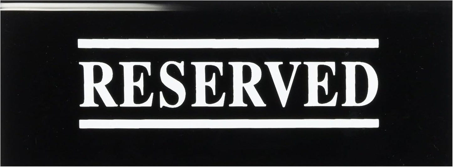 New Star Foodservice Stainless Steel Table Tent Sign (Black (Reserved), 6 x 1.5-Inch (Set of 6))