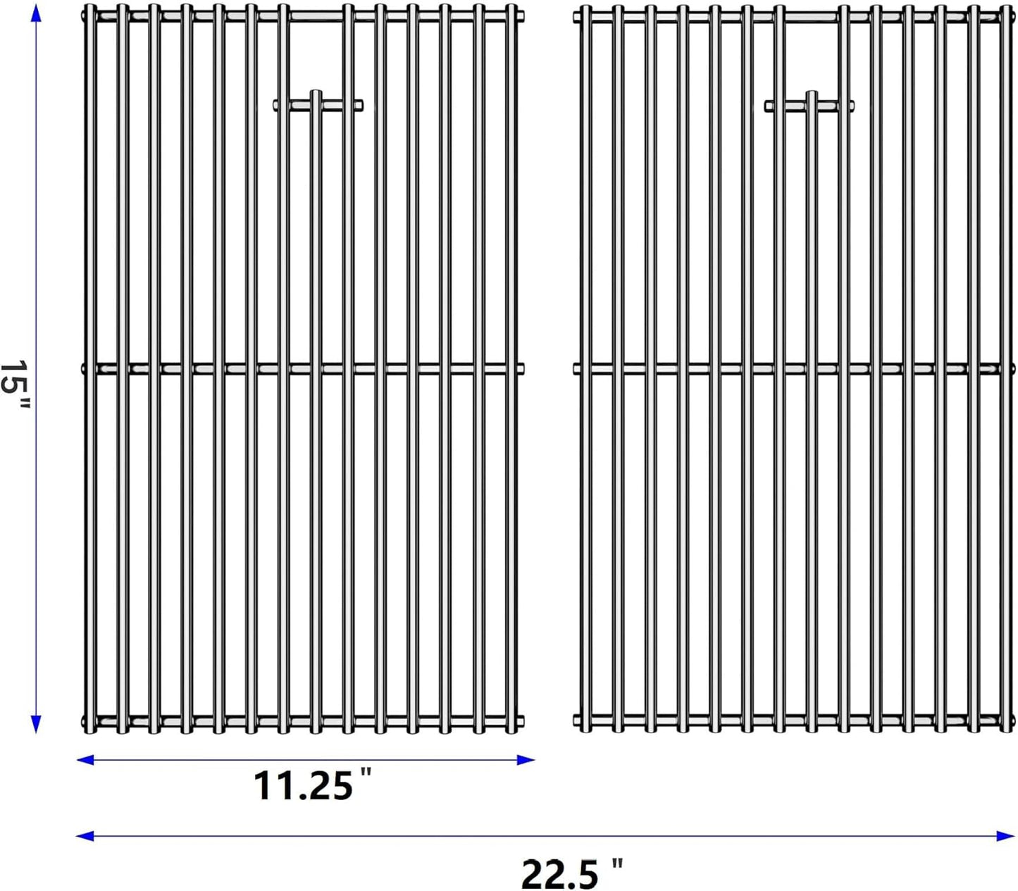 15 Inch Grill Cooking Grates Replacement for Weber 7522, Spirit 200, E200, E210, S200, S210, Spirit 500,Genesis Silver A, Grill Replacement Parts for Weber 7521 7522 7523 65904 65905